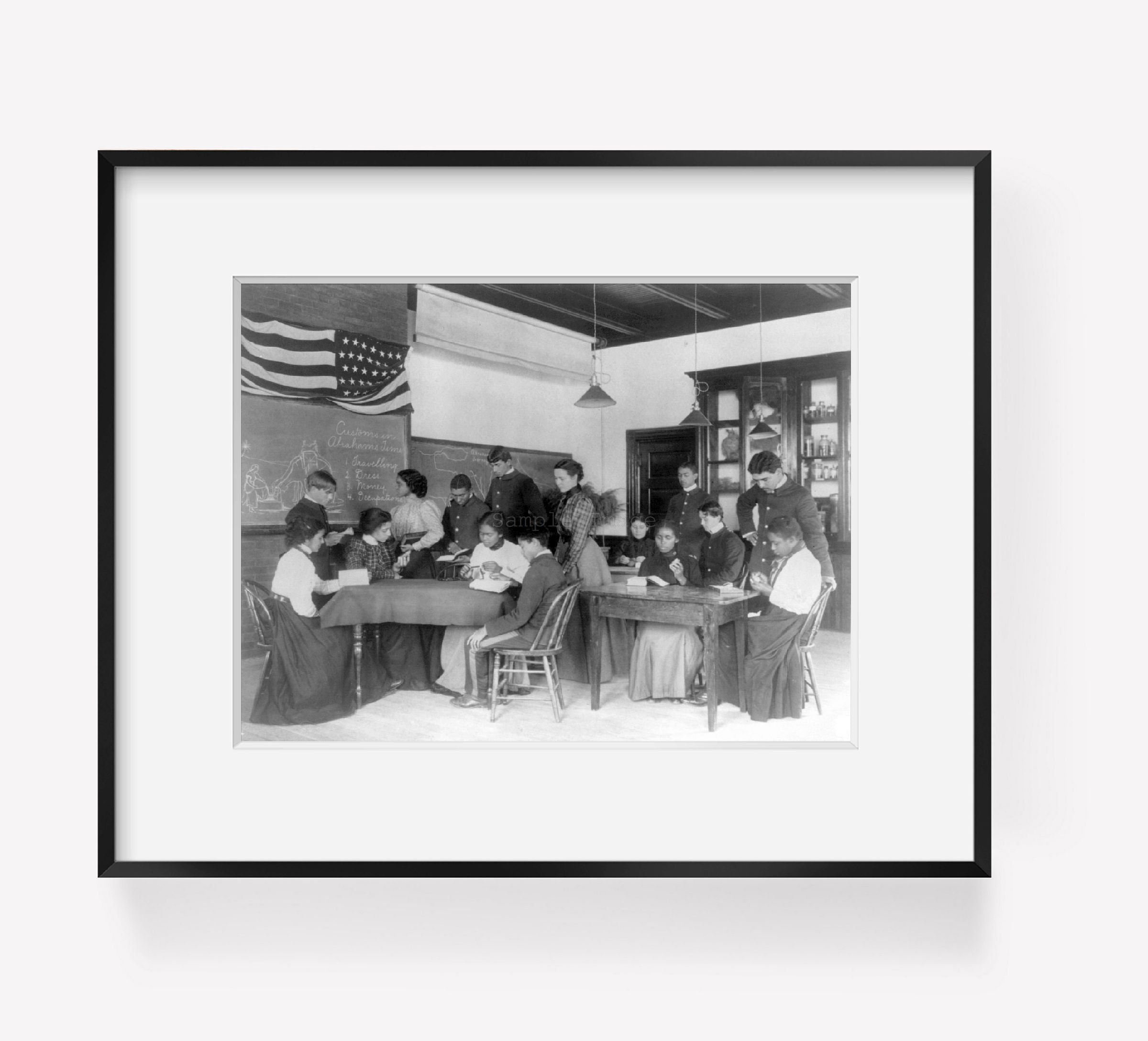 Photo: Classroom Scene, Bible History, Hampton Institute, Virginia, VA, 1899, Educatio