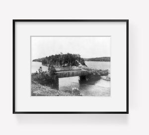 Photo: Orrs Island, Maine, Waterfront, Pedestrian Bridge, c1905, Casco Bay