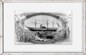 1859 Photo Yorktown Sidewheeler using steam as auxiliary power, showing men with