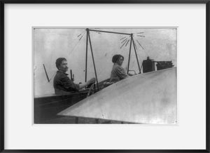 Vintage ca.1908 photograph: Women in airplanes: Mr. & Mrs. Wagner Subjects: Ae