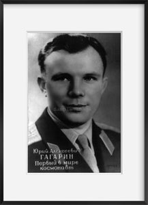 Photograph of Yuri Gagarin Summary: Reproduction of photograph.