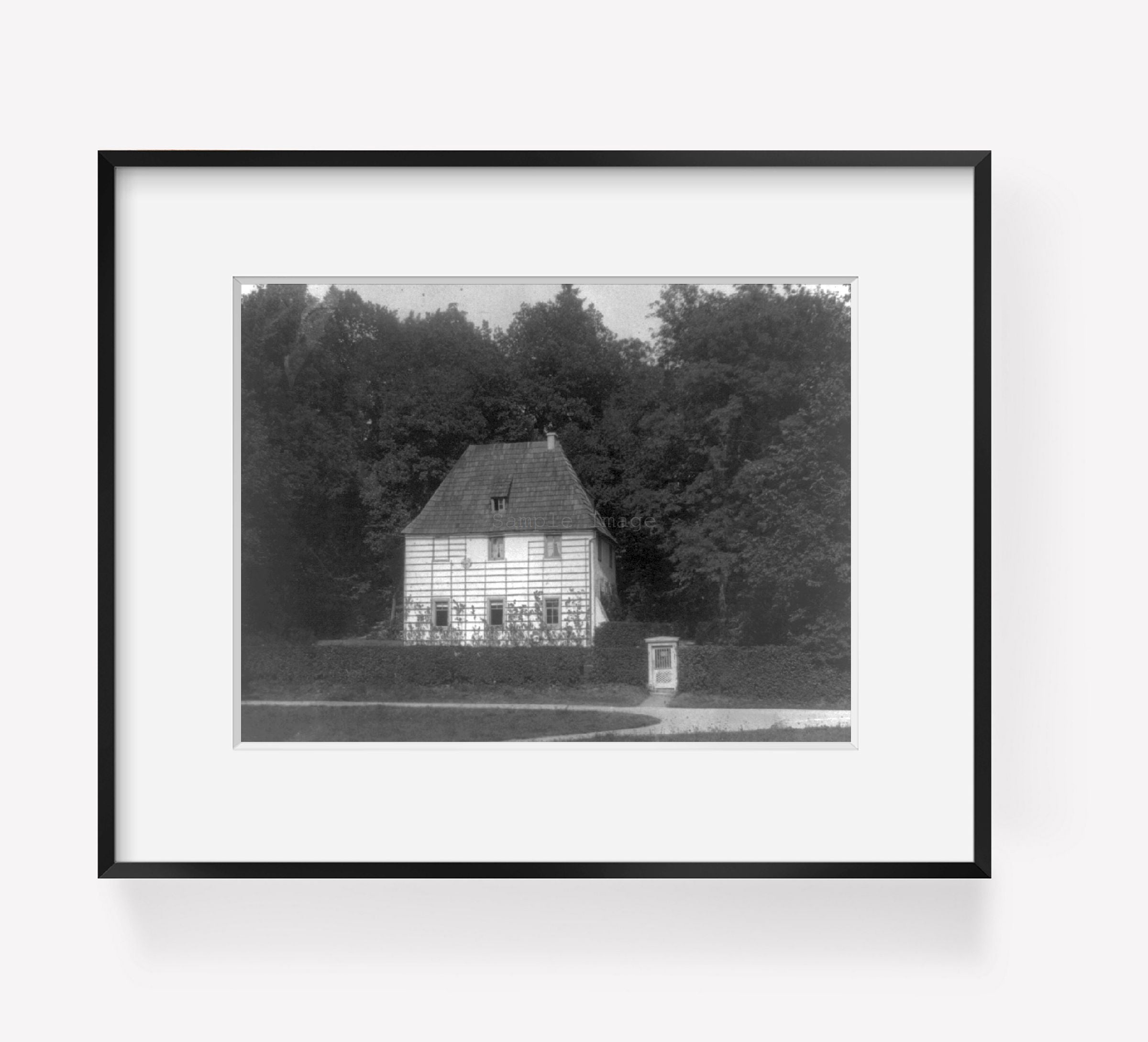 Photo: Goethe's House, Weimar, Germany, Thuringia, hedge, gate, tree