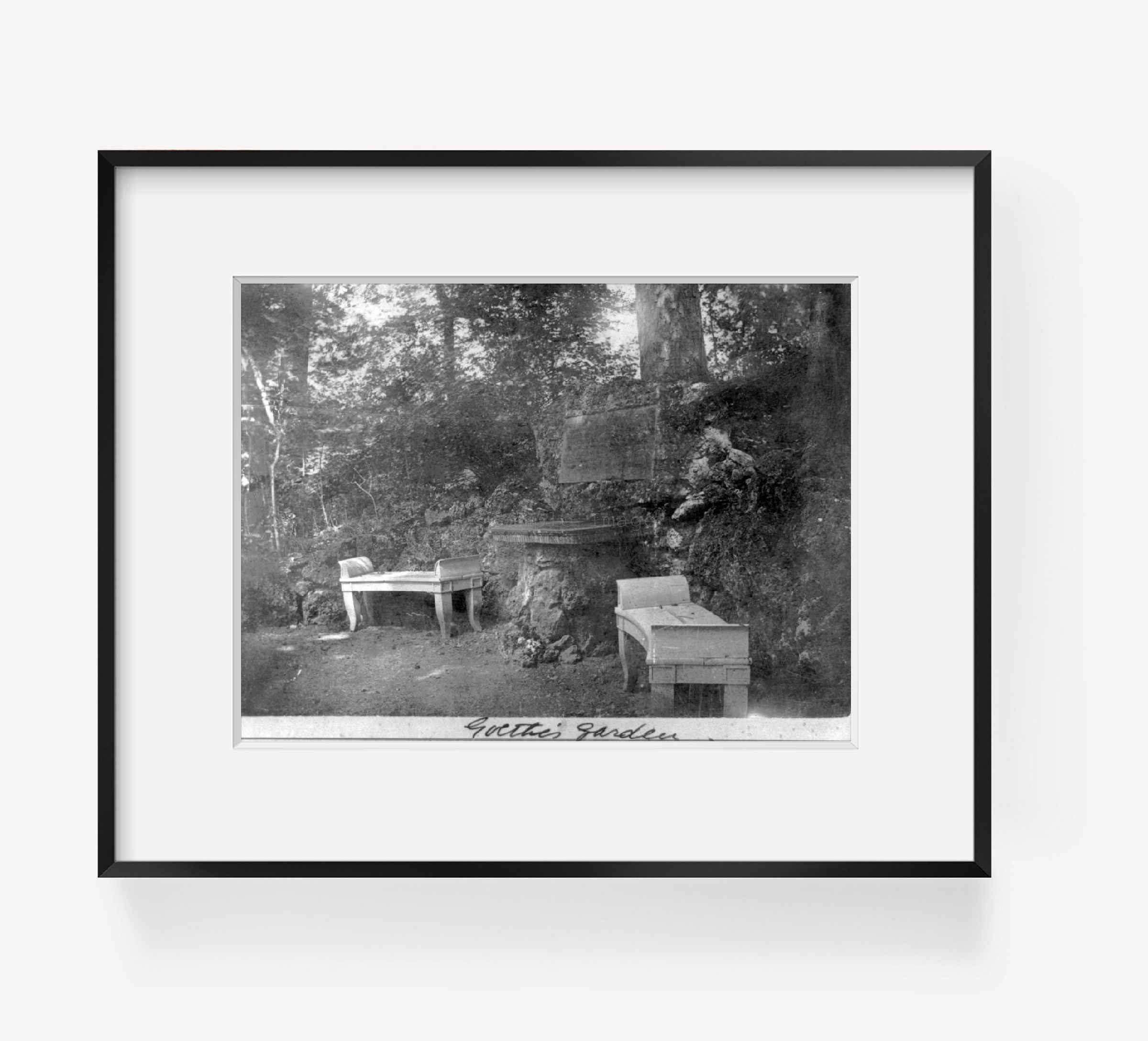 Photo: Goethe's garden, Weimar, Germany, Thuringia, benches, trees