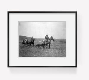 Photo: Moving camp--Atsina Indians, Edward S Curtis, November 19, c1908, horses,