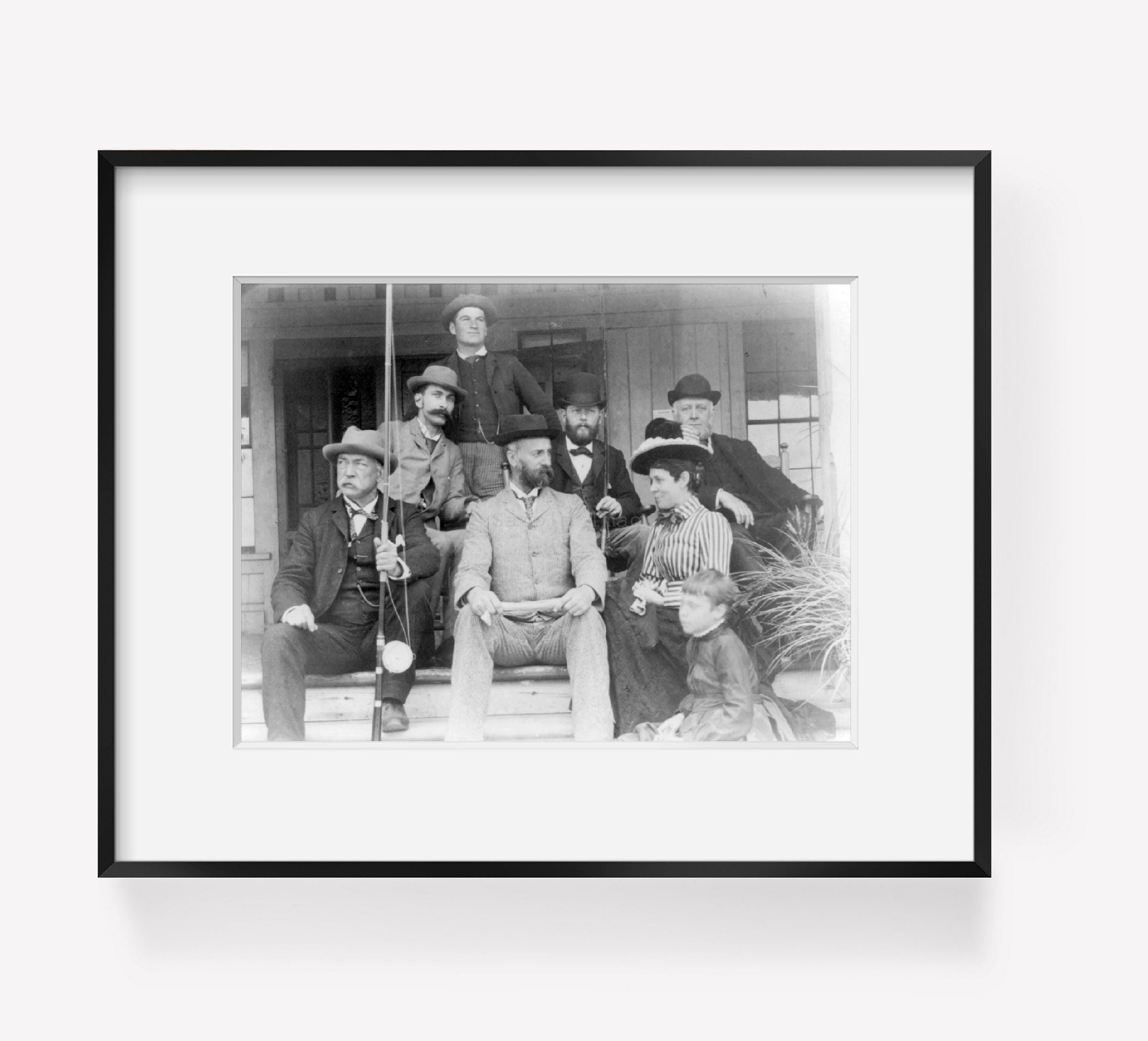 Photo: Group on steps, San Carlos Hotel, St. James City, Lee County, Florida, FL, 1884
