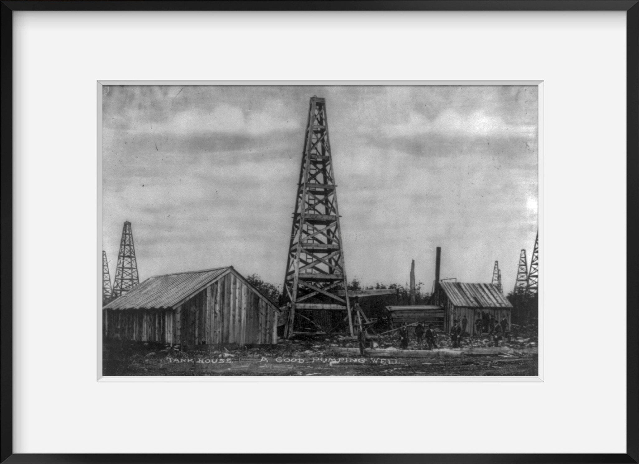 Photo: Tank house, good pumping oil well, industry, commercial, Pennsylvania, PA, c191