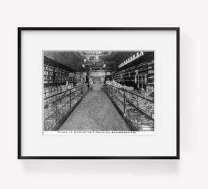 Photo: Drug Store, Baskette's Drug Company, San Mateo, California, CA, c1930