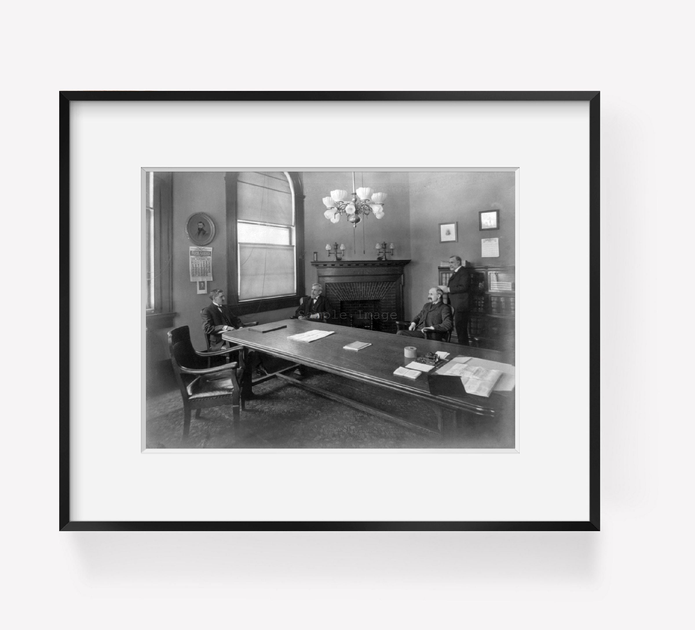 Photo: Conference, directors office, 1st National Bank, NJ, 1908