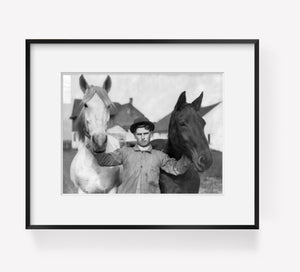 Photo: Nellie, Elisa, farm, horses, farmhand, c1901