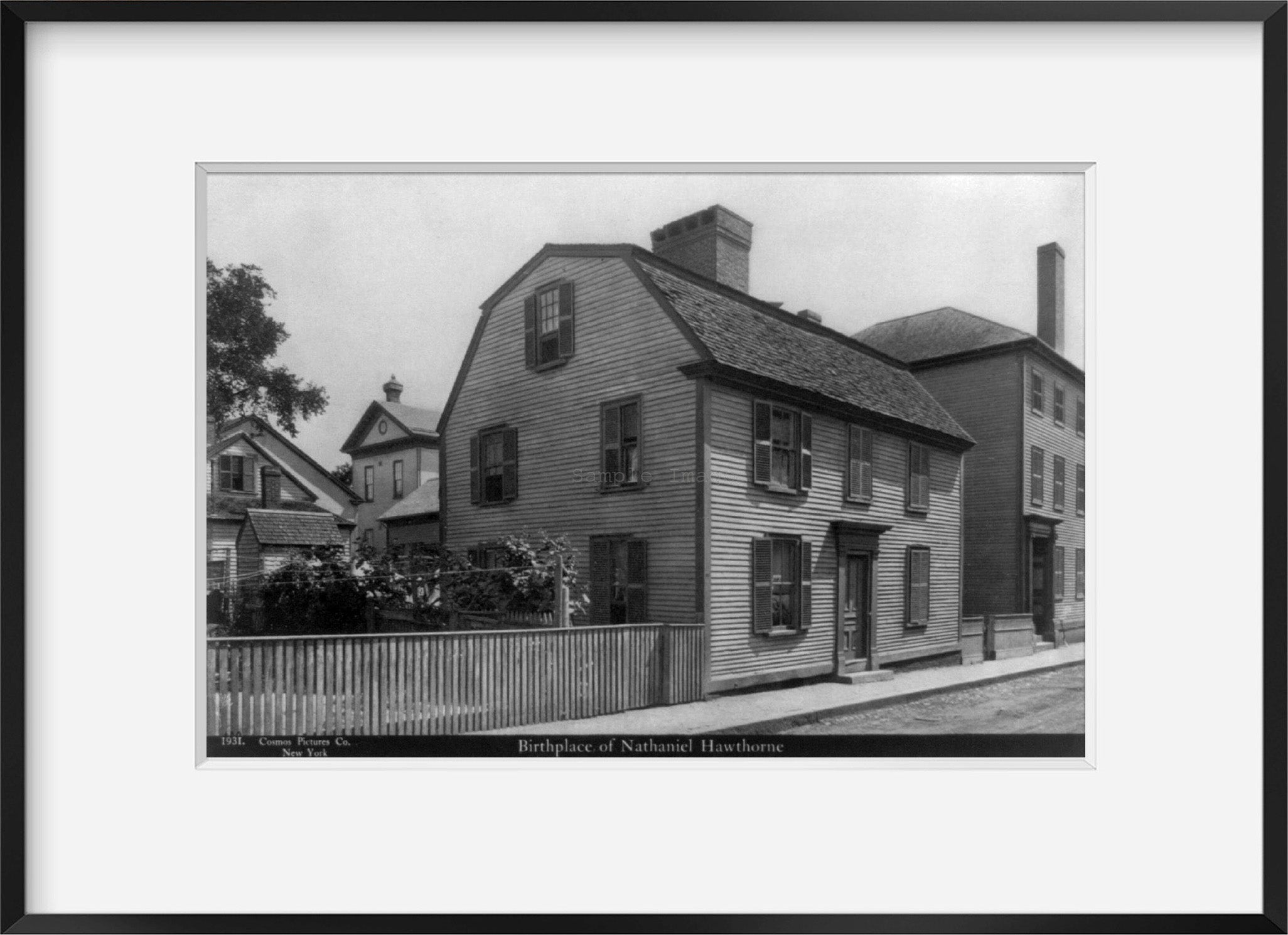 Photo: Nathaniel Hawthorne, 1804-64, birthplace, Salem, MA, Essex