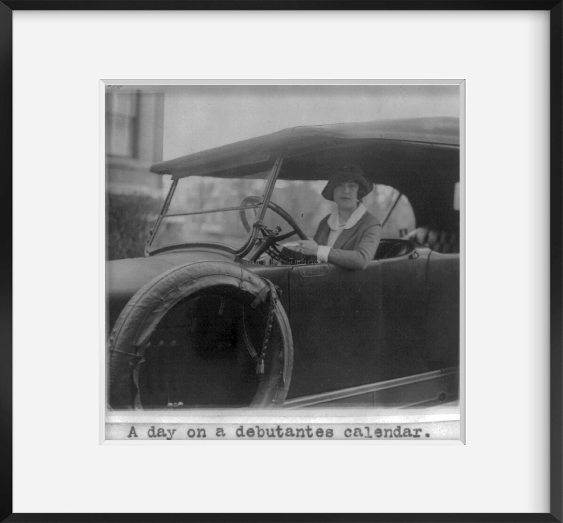 Photo: 'A day on a debutante's calendar', March 9, 1922, Girl driving automobile, au