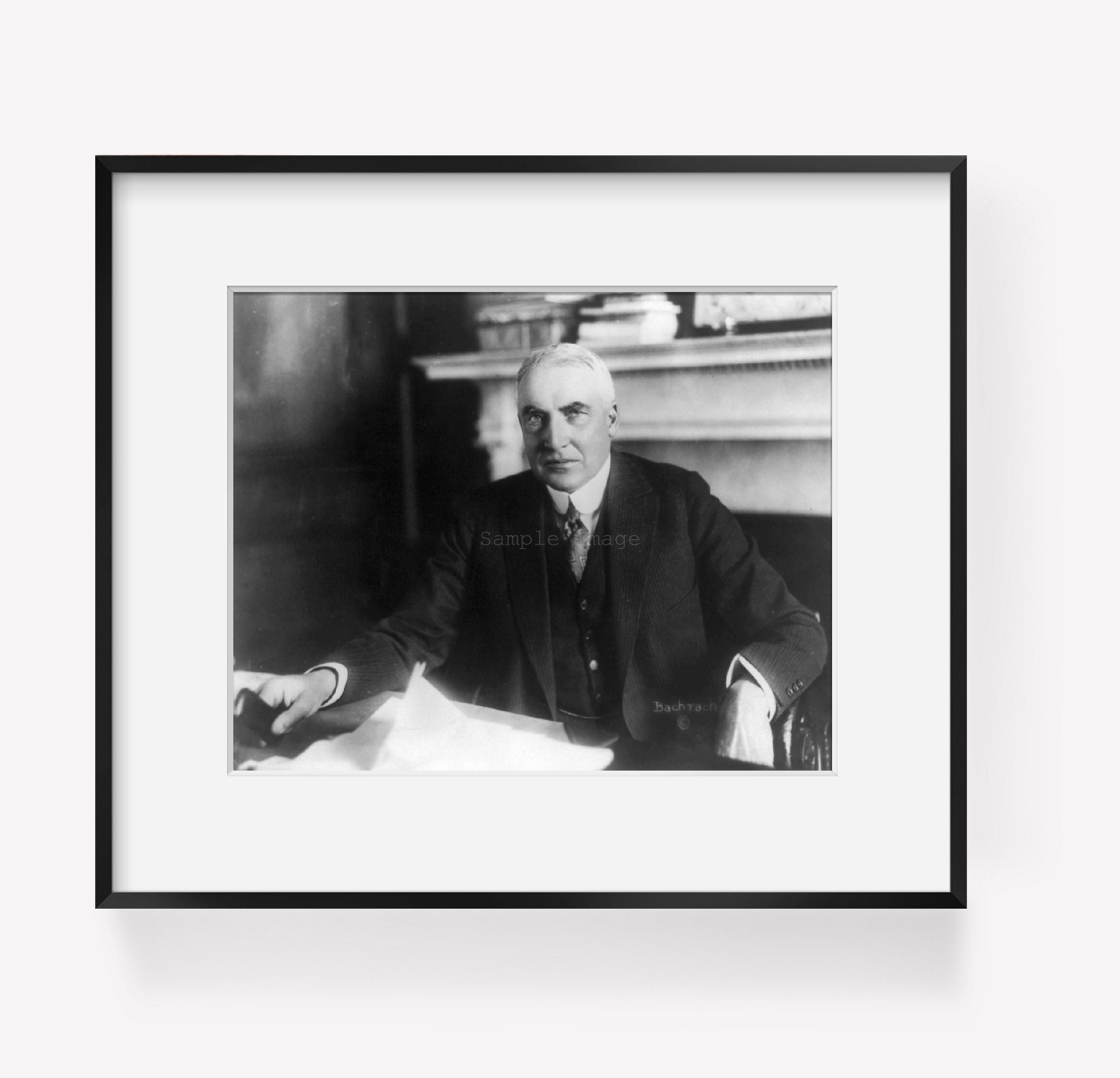 Photograph of Warren Gamaliel Harding, Pres. U.S.; half, seated