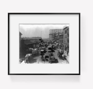 Photo: West Street, waterfront, wagons, carts, street car, NY, c1904