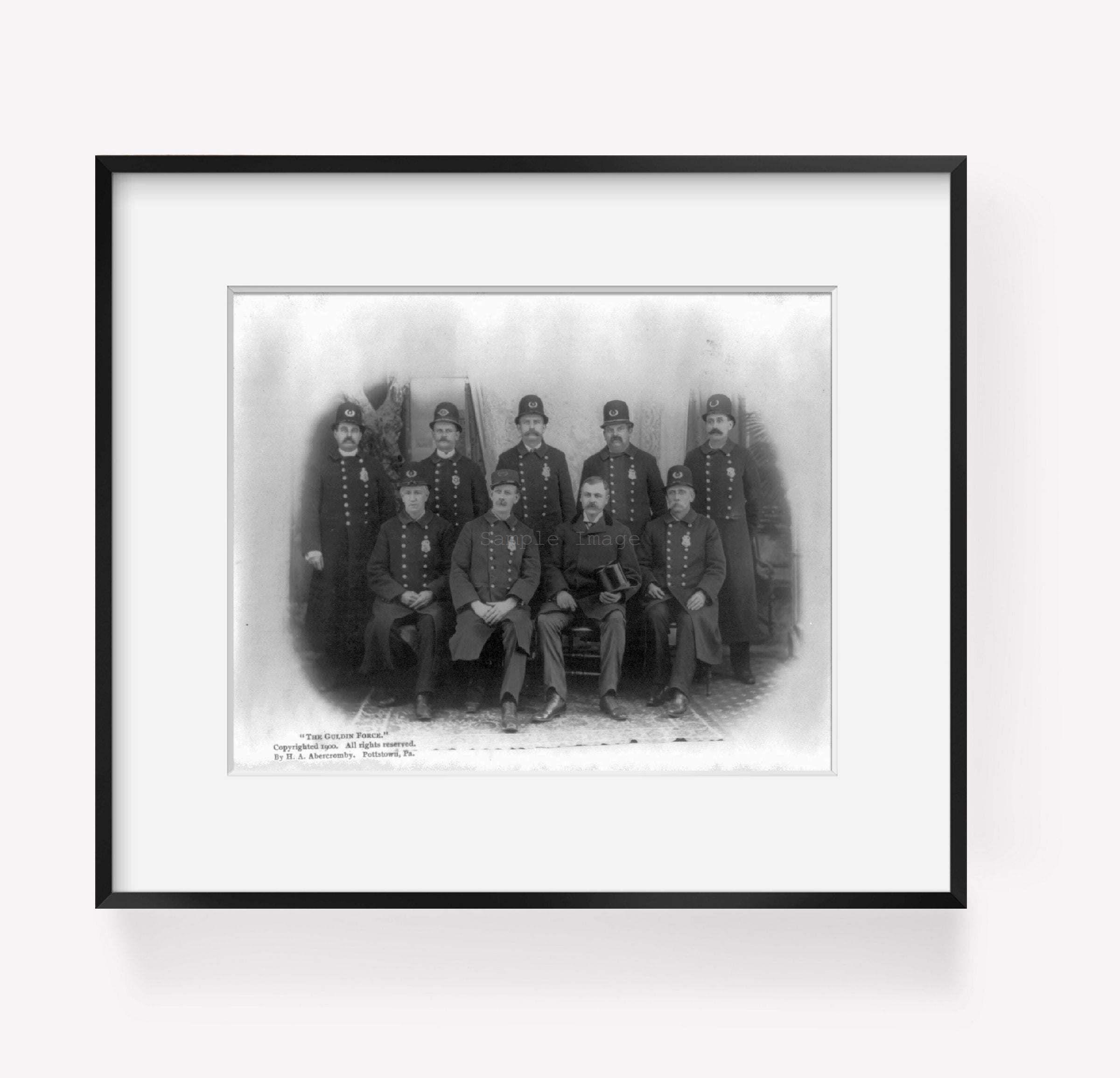 1900 Photo The Guldin force Portrait group of 8 policemen.