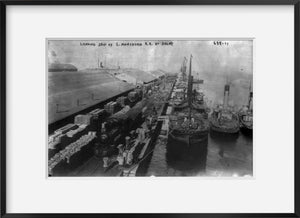 1908 Photo Loading ships of S. Manchuria R.R. at Dalny Dairen, Manchuria.