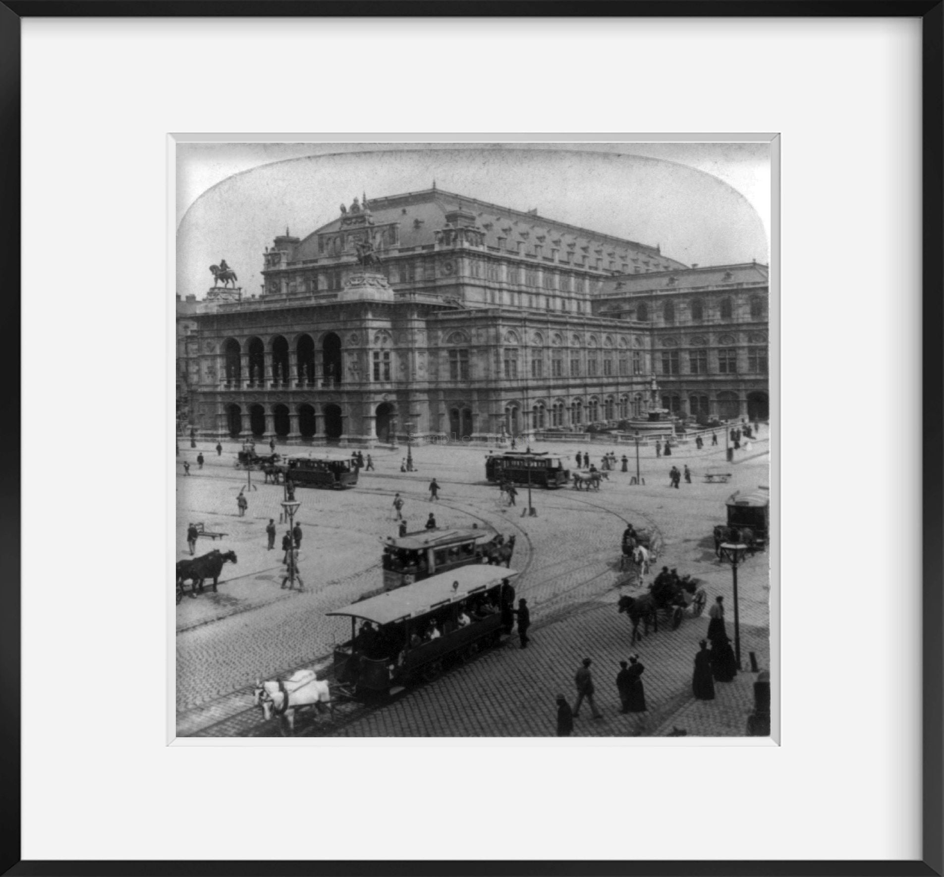 1898 Photo The imperial opera, Vienna, Austria View of opera house across square