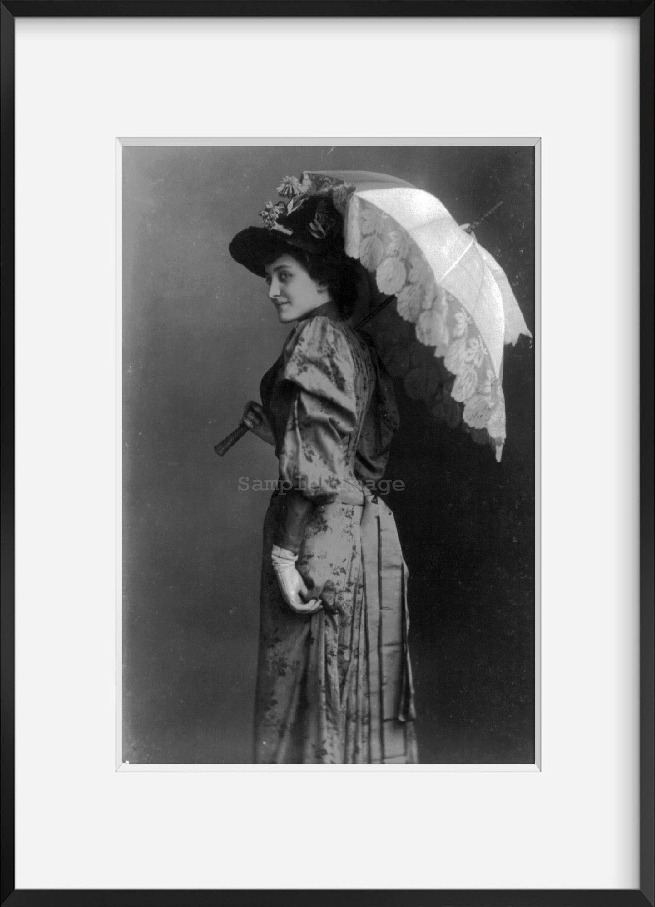 Photo: Street-types of Chicago, young woman, parasol, 1891, Krausz
