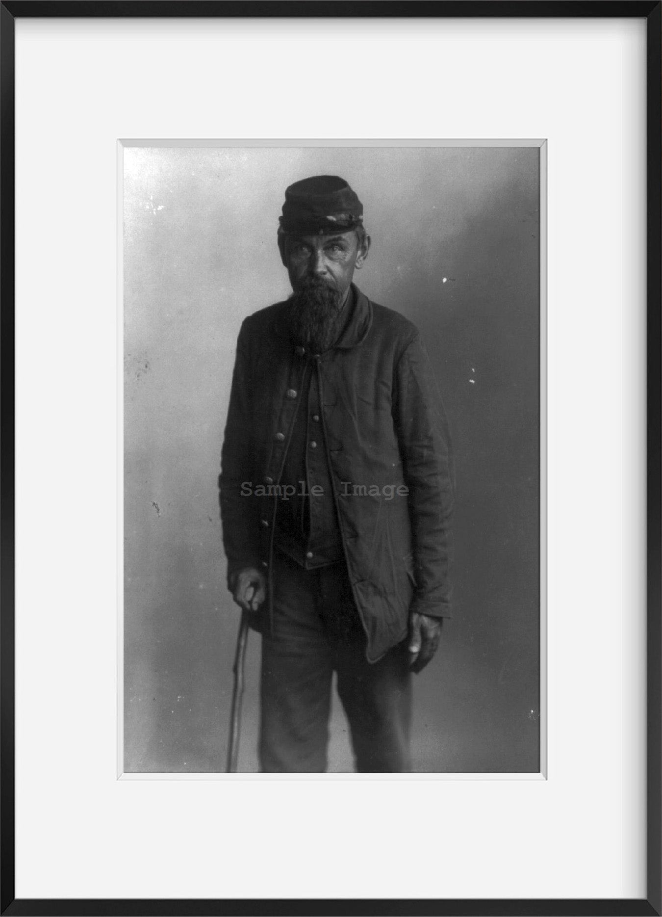 Photo: Street-types of Chicago, GAR veteran, uniform, cane, 1891