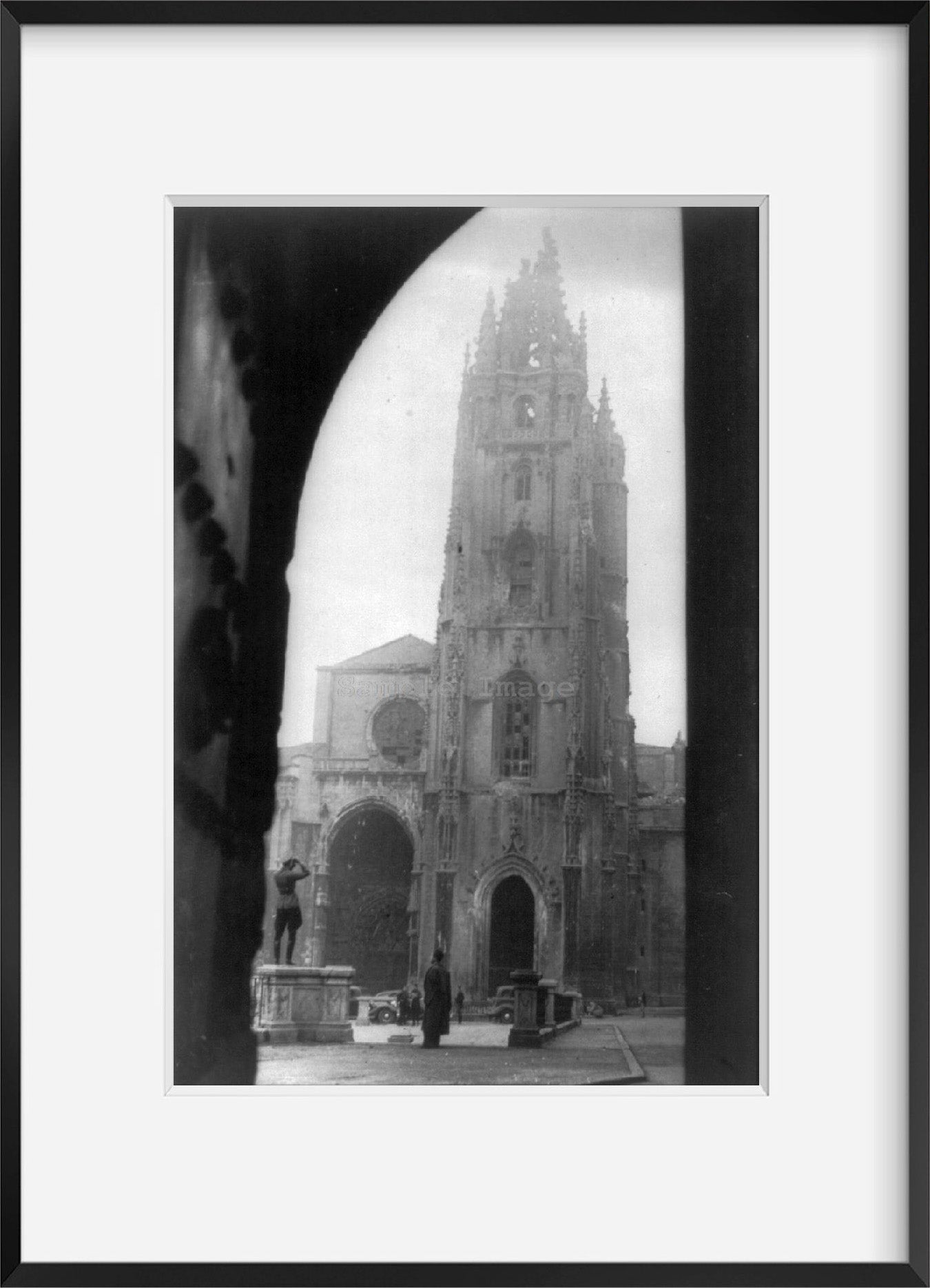 Photo: Civil War, Spain, c1936, 8th century church, war-damaged