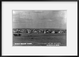 Photo: Sioux Indian camp, A framed tents, wagons, BF Wray, c1910