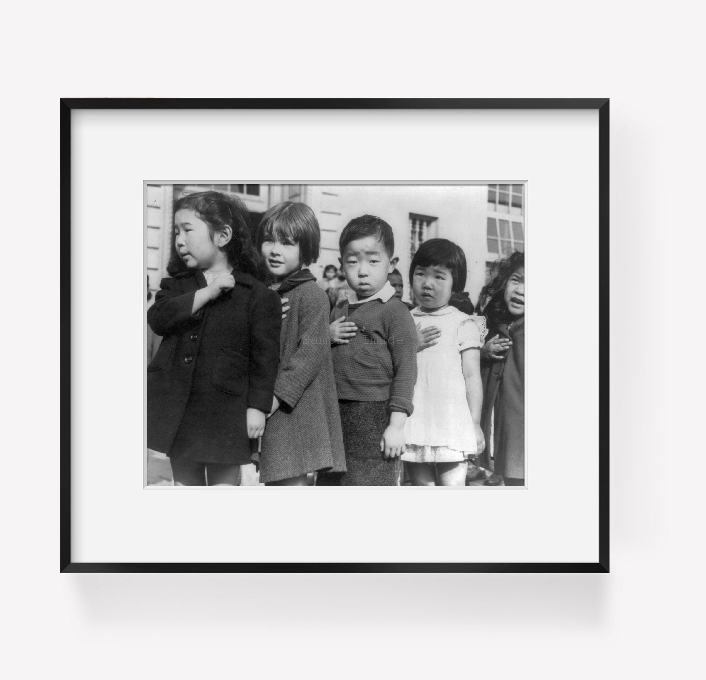 1942 Photo San Francisco, Calif., April 1942. First-graders, some of Japanese an