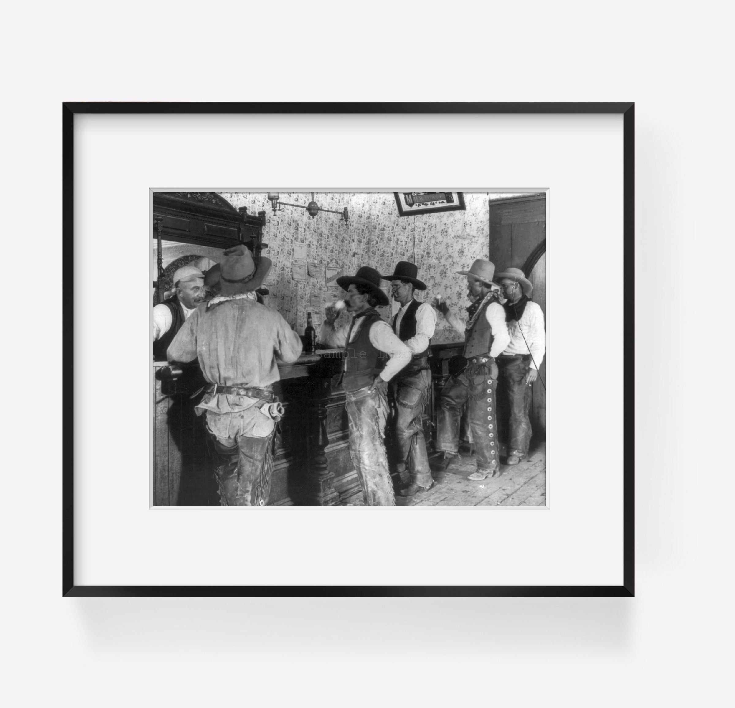 Photo: LS cowhands, cowboys, Equity Bar, Tascosa, Texas, TX, c1908