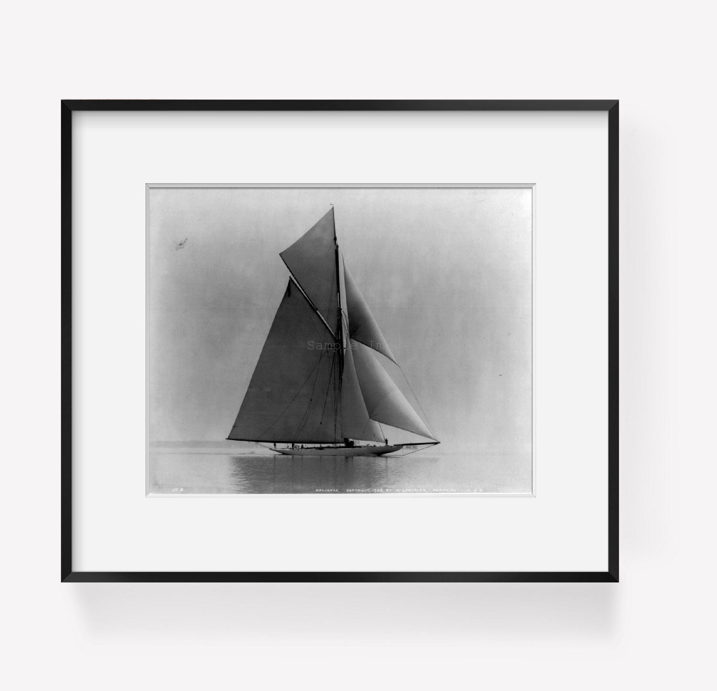 Photo: RELIANCE, sailing yacht, broadside, c1903