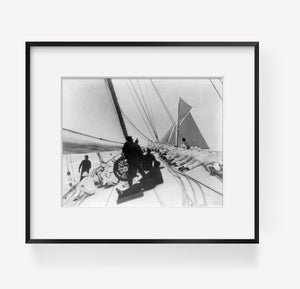 Photo: RELIANCE, sailing yacht, deck scene looking forward, c1903