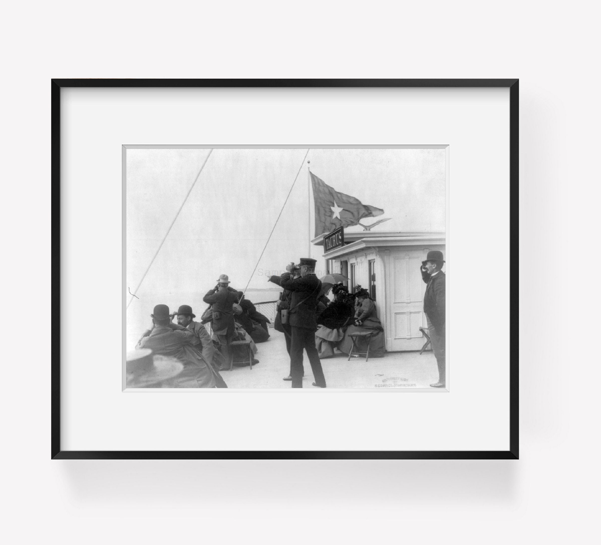 c1899 photograph of Watching races from ferry TAURUS