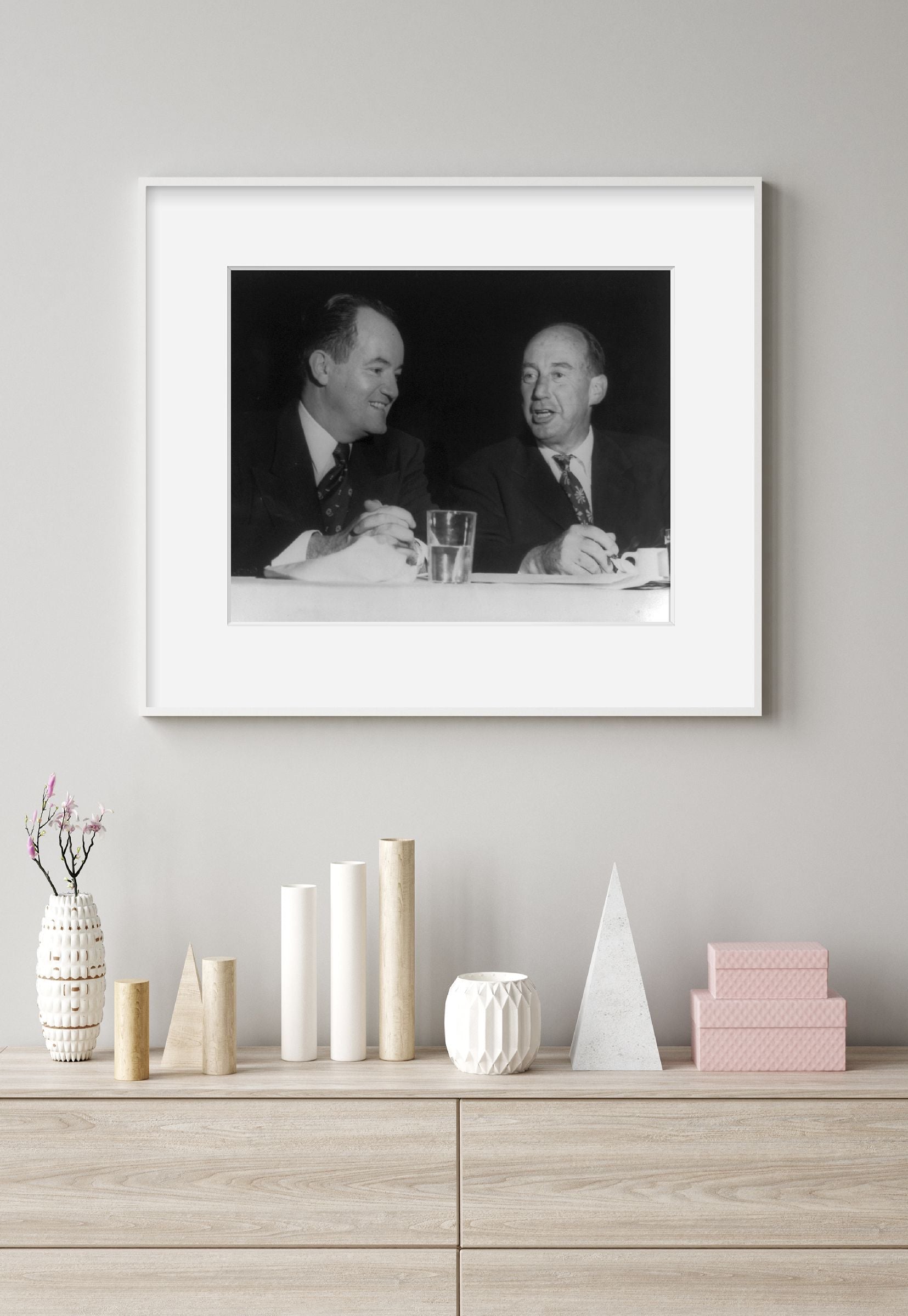 Photo: Adlai Ewing Stevenson, 1900-1965, with Hubert Humphrey, 1911-1978