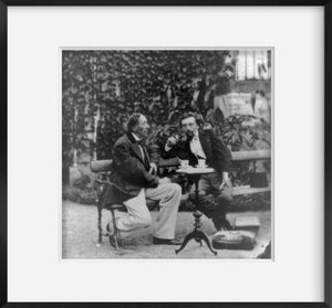 Photo: Hans Christian Andersen, 1805-1875;at tea table outdoors, Carl Bloch, Danish