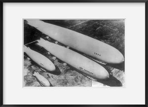 Photo: Aerial photo, US Navy Airships on ground, ZRS-4, LOS ANGELES, RS-1, PONY BLIMP