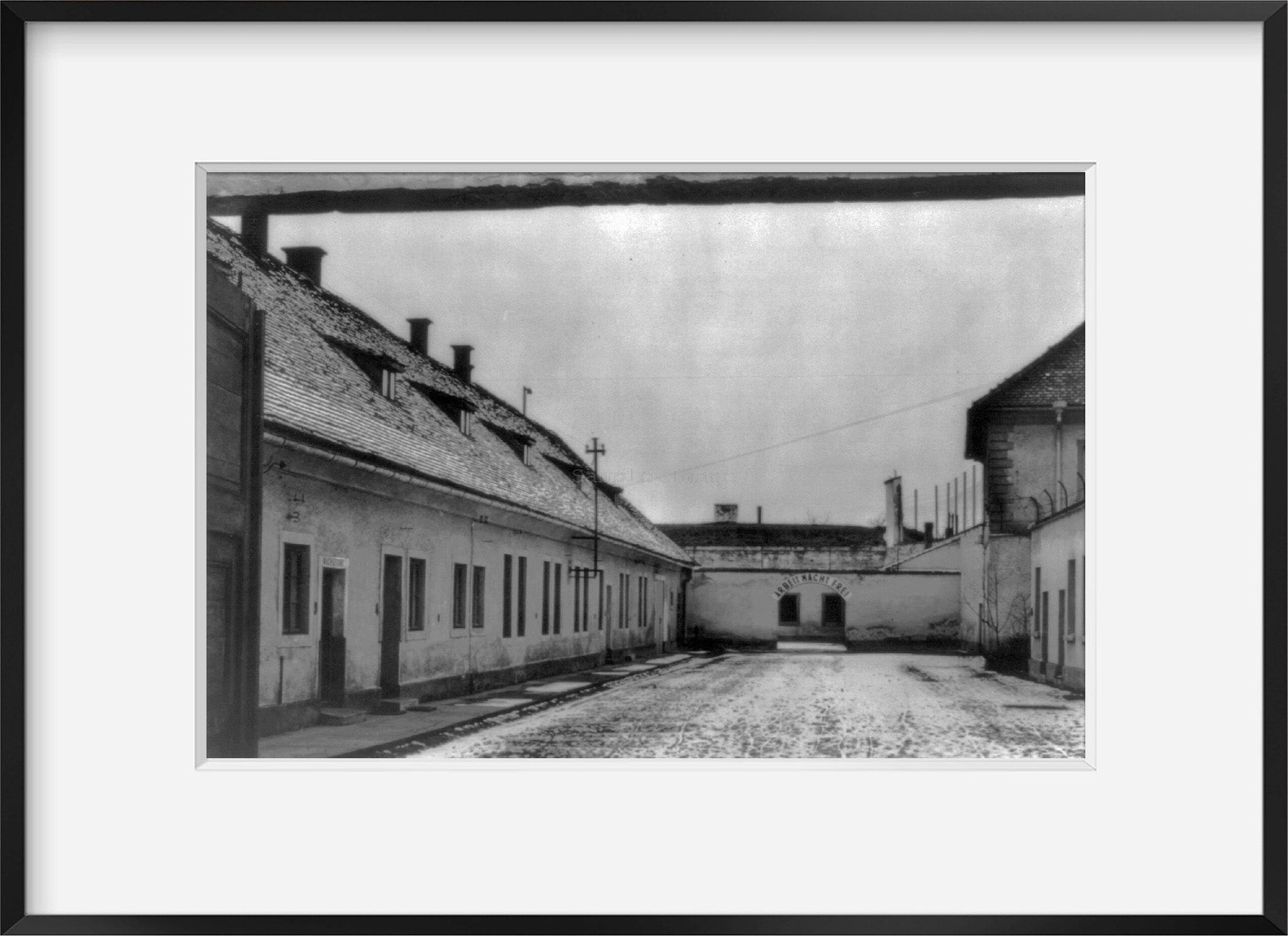 Photo: Concentration camp, Arbeit macht frei, Theresienstadt, Czechoslovakia, 1946, i