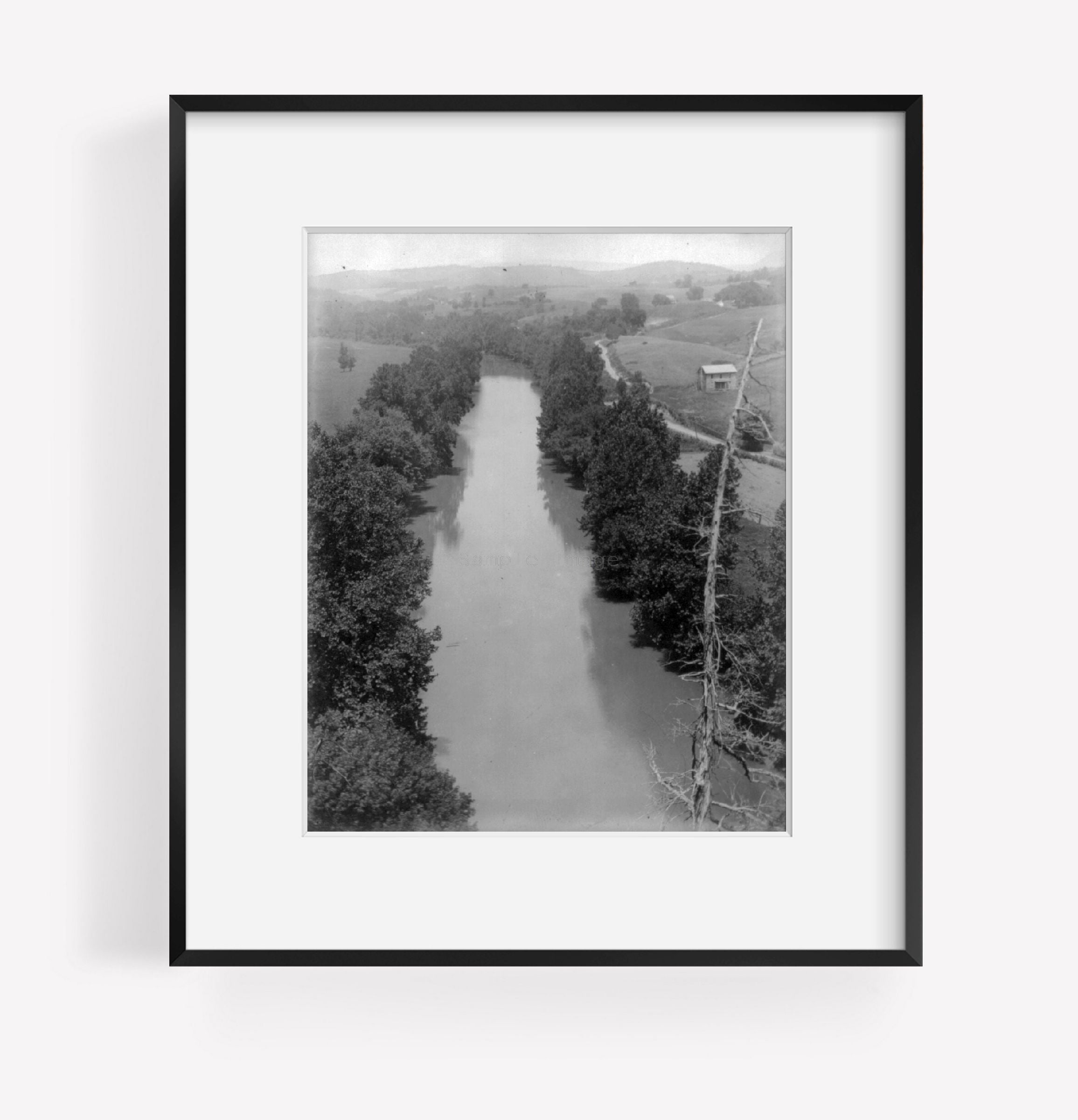 Photo: River Scene, aerial view, Lexington, Rockbridge County, Virginia, VA, Michael M