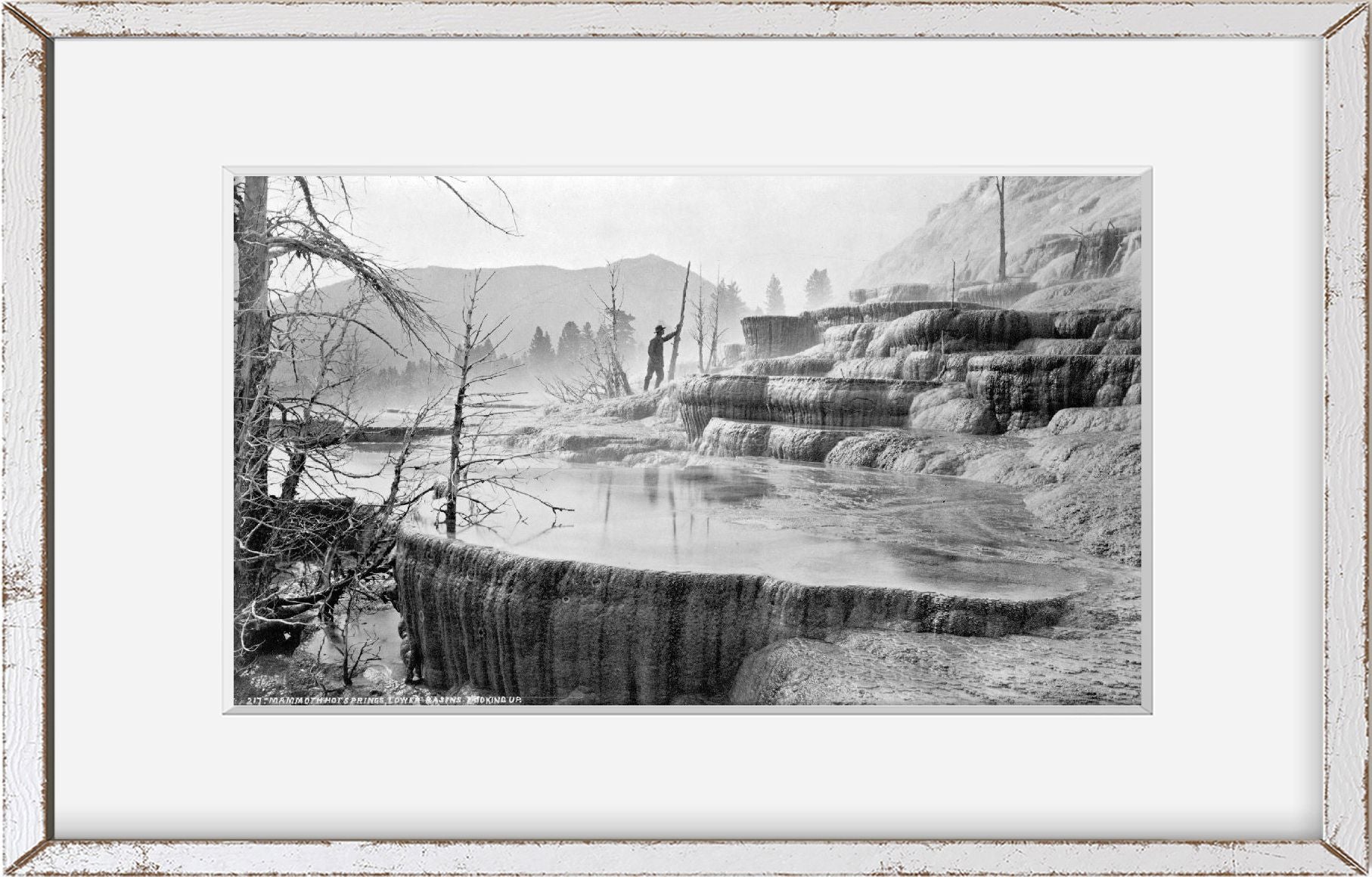 ca. 1872 photograph of Scenery of the Yellowstone National Park. 217 Mammoth Hot