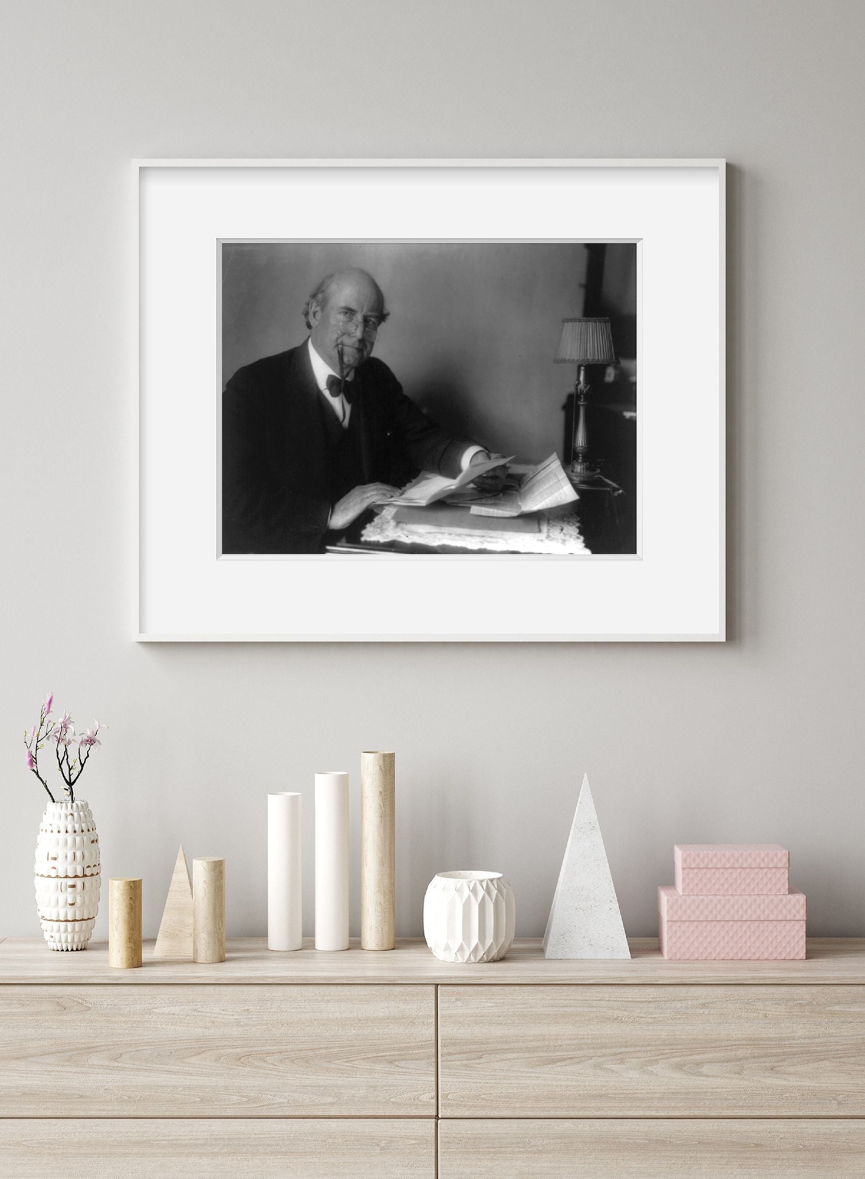 ca. 191- photograph of William Jennings Bryan, 1860-1925, half, seated at desk,
