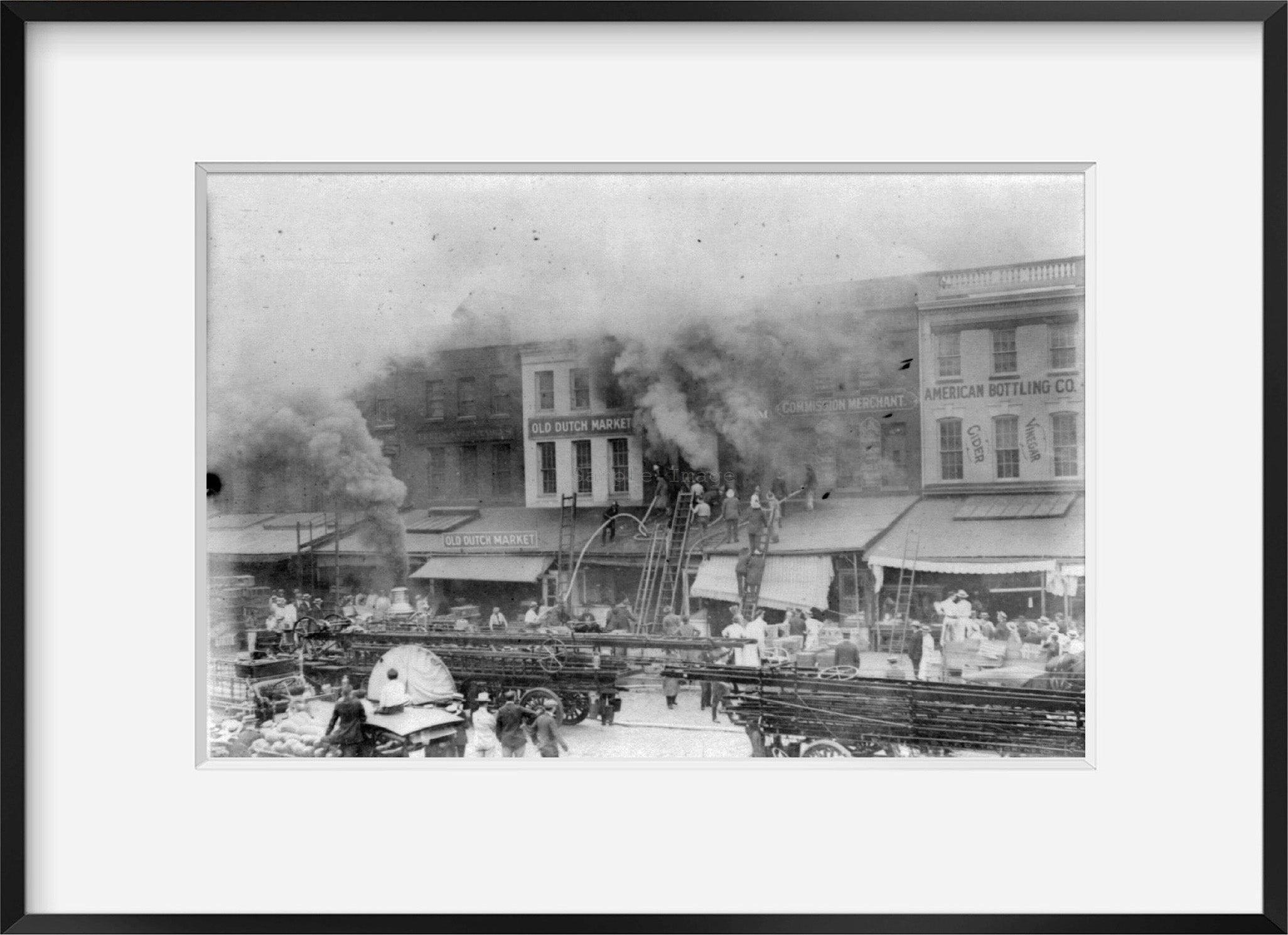 Photo: Fire Department, fighting Hoover, Denham fire, American Bottling, Washington