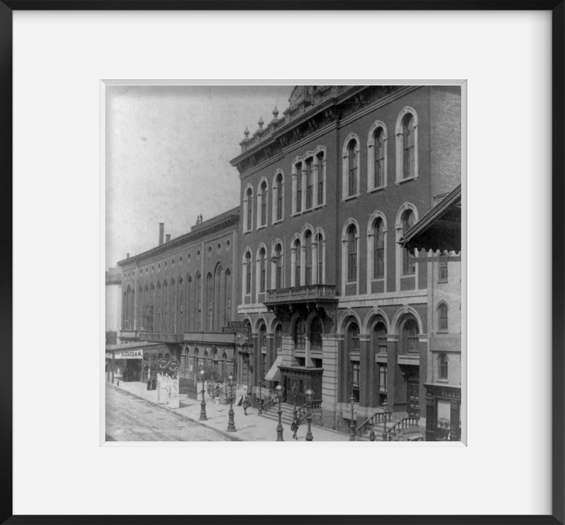 Photo: 14th Street, Tammany Hall, New York City, NYC, c1896, Exterior View, Street Lam
