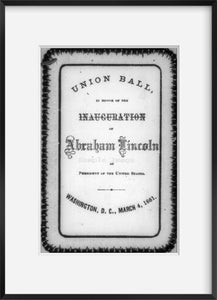 1861 photograph of Unused copy of the dance cards prepared for the Union Ball in