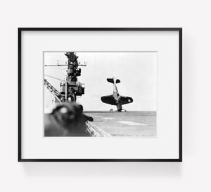 Photo: Douglas SBD 'Dauntless' dive bomber balanced on nose after crash landing,
