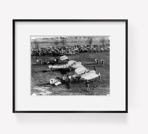 Photo: Boston Aero Meet, 1910, Start of Race, Airplanes on Ground, Aviation, Crowd Wa