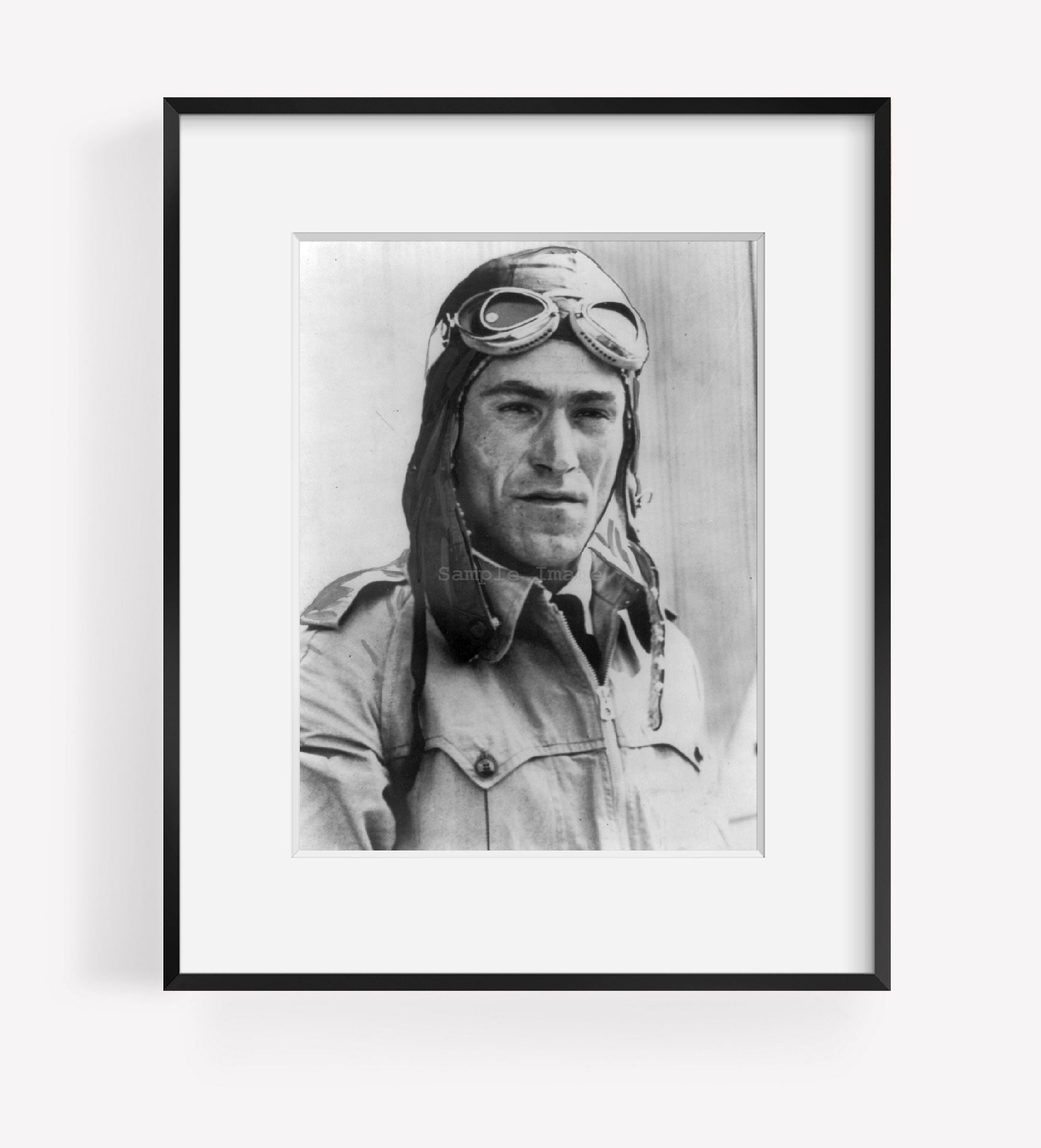 Photo: Francesco Agello, 1902-1942, Italian test pilot, in aviator's suit