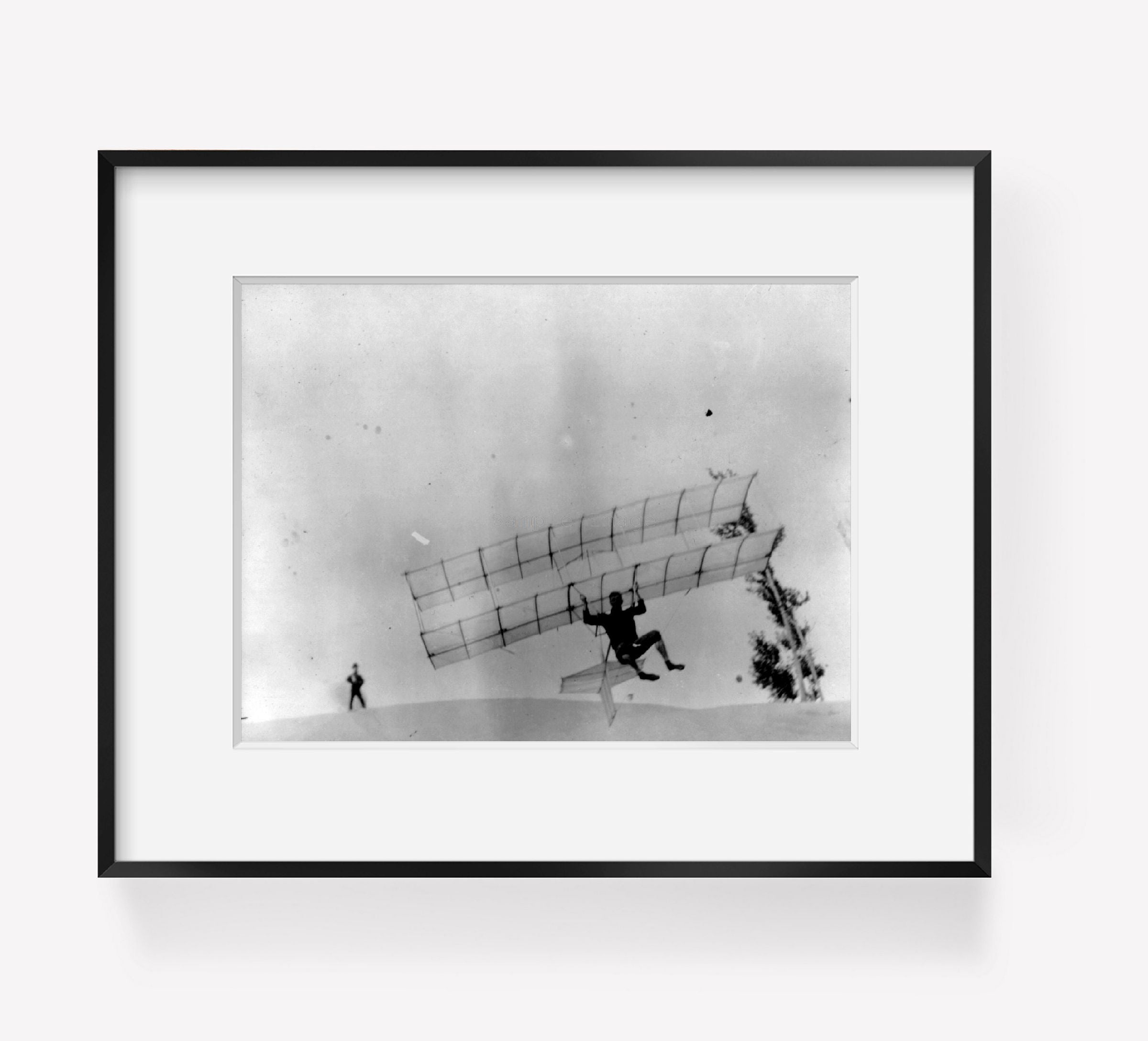 Photo: Octave Chanute, 1832-1910, testing his glider, shore, Lake Michigan, 1896, A.M