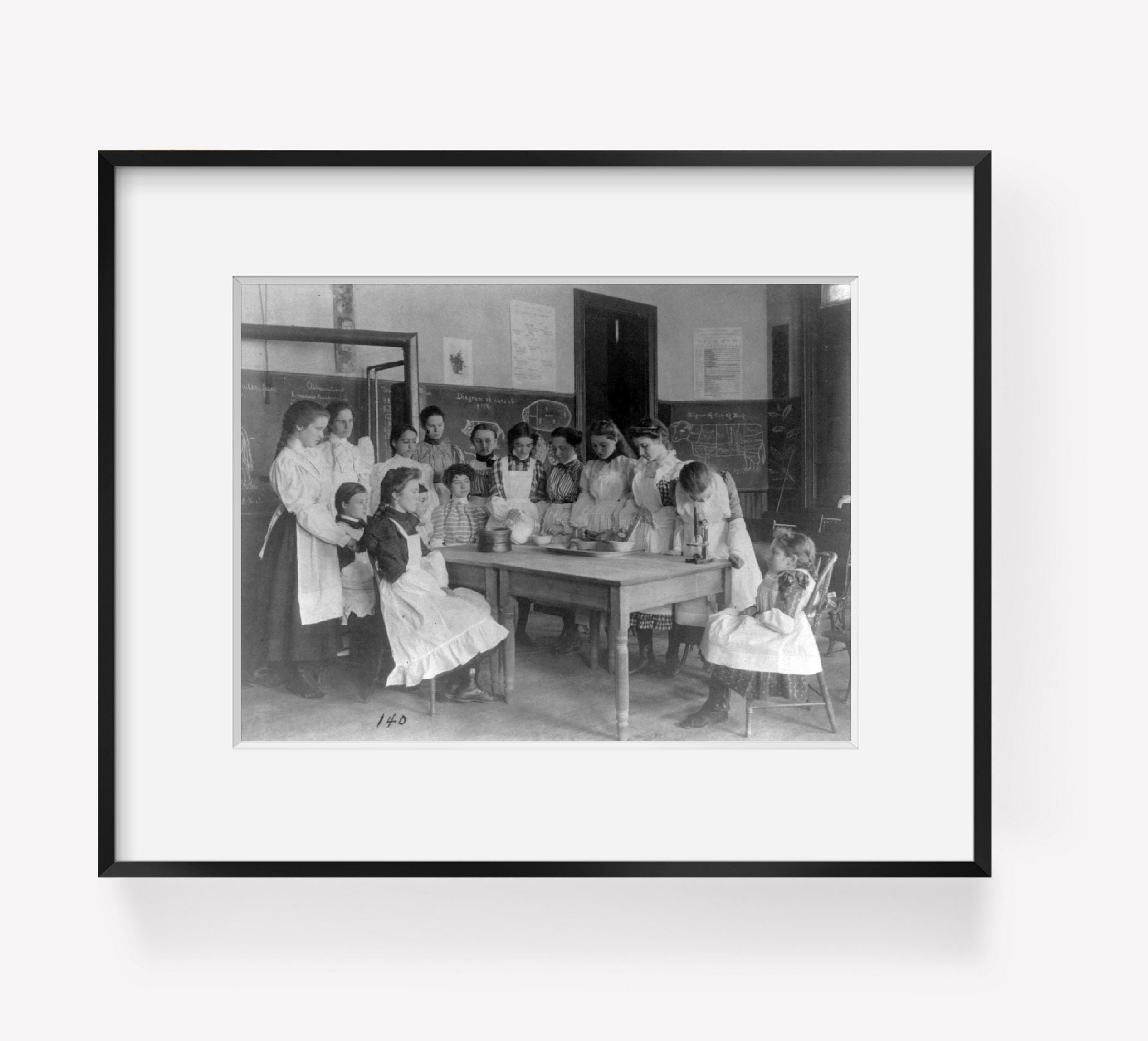 1899 Photo Girls posed in home economics class, 1st Division, Washington, D.C. L