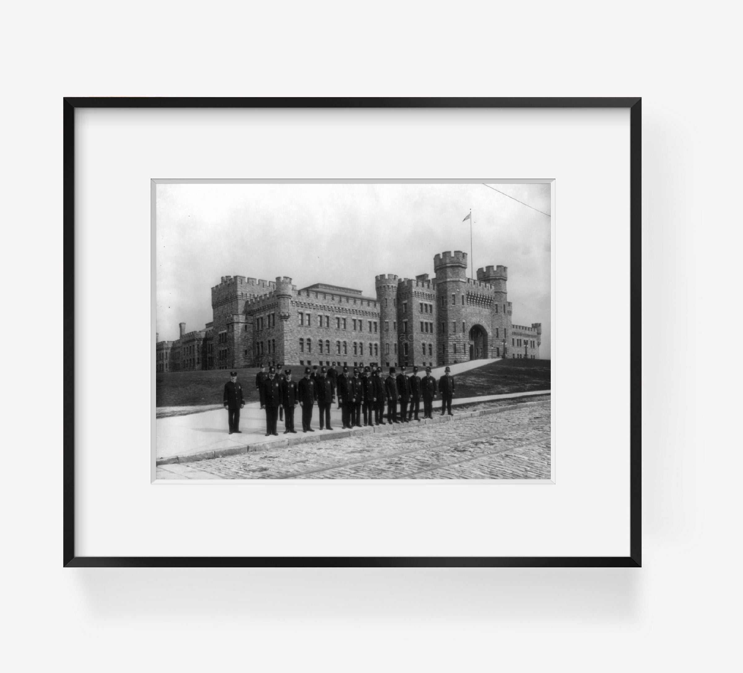 Photo: Policemen assembled before 65th Regiment Armory, Buffalo, Erie County, N.Y.,