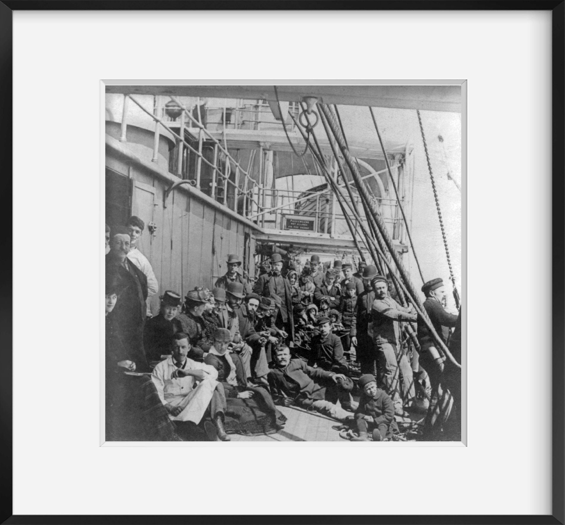 Photo: Emigrants on Crowded Lower Deck of Ship, Mid Ocean, Immigration, c1890, Peopl
