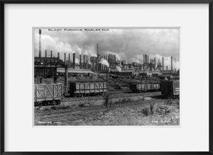 Photo: Blast Furnace, Railroad cars, Ensley, Jefferson County, Alabama, AL, buildings,
