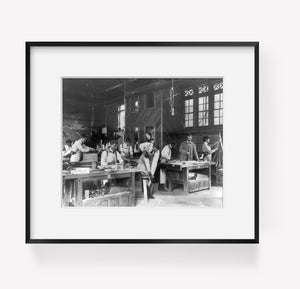 Photo: Students, Hampton Institute, Virginia, 1900, Carpentry Workshop, Education, c18