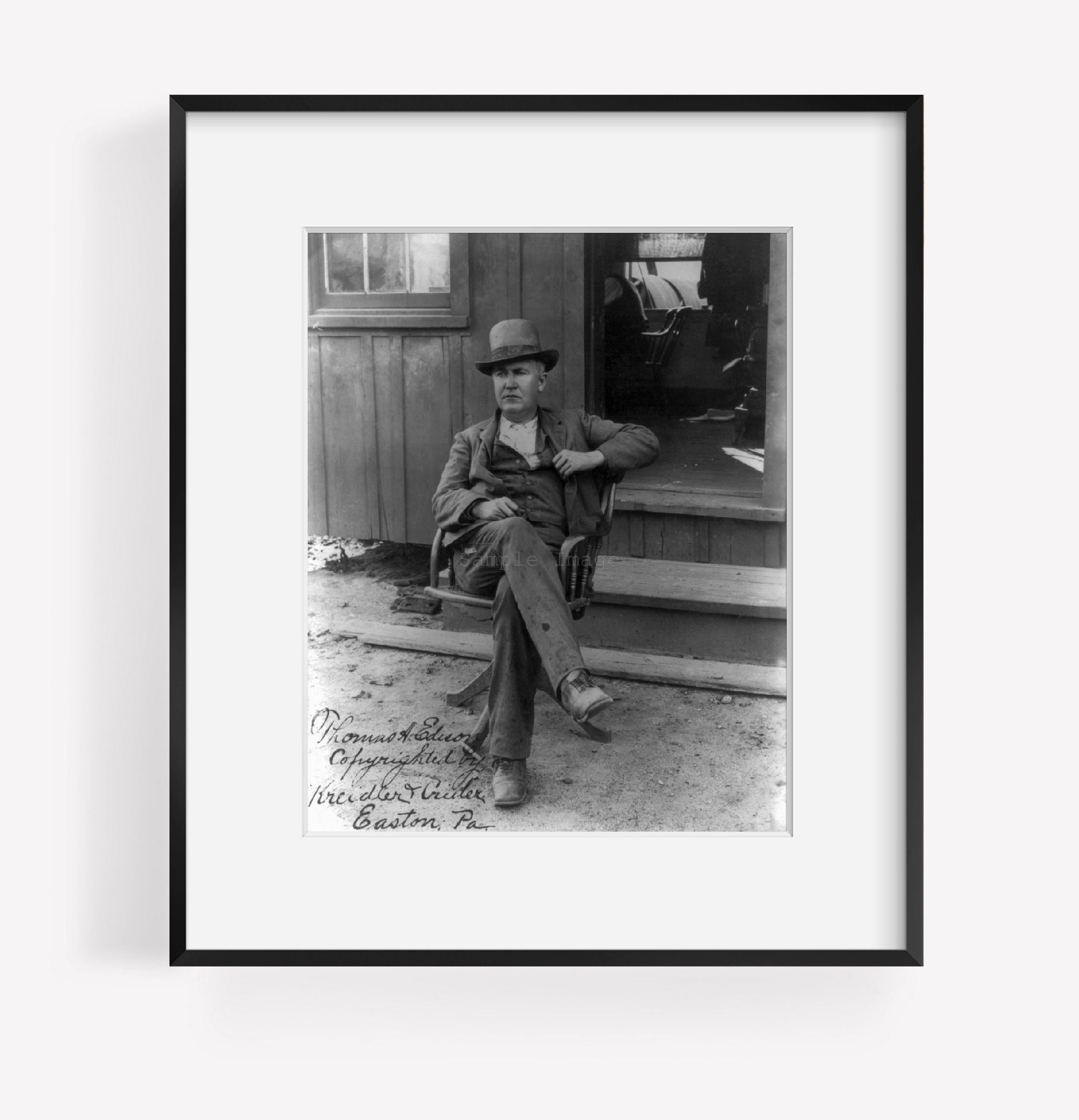 c1895 photograph of Thomas Alva Edison, 1847-1931, full-length portrait, seated