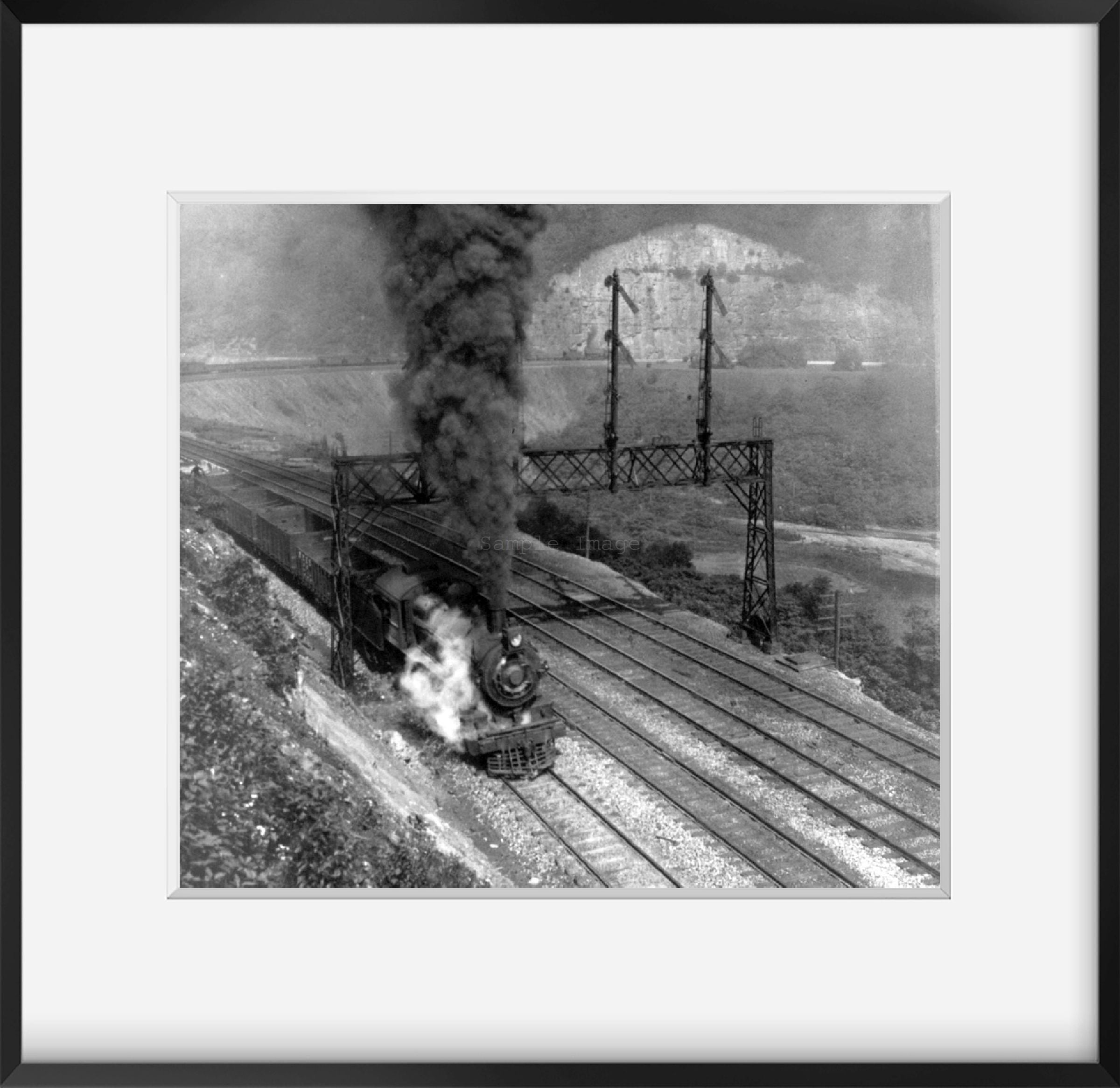 Photo: Freight Train, Horseshoe Curve of Pennsylvania Railroad, RR, PA, c1907, Train,